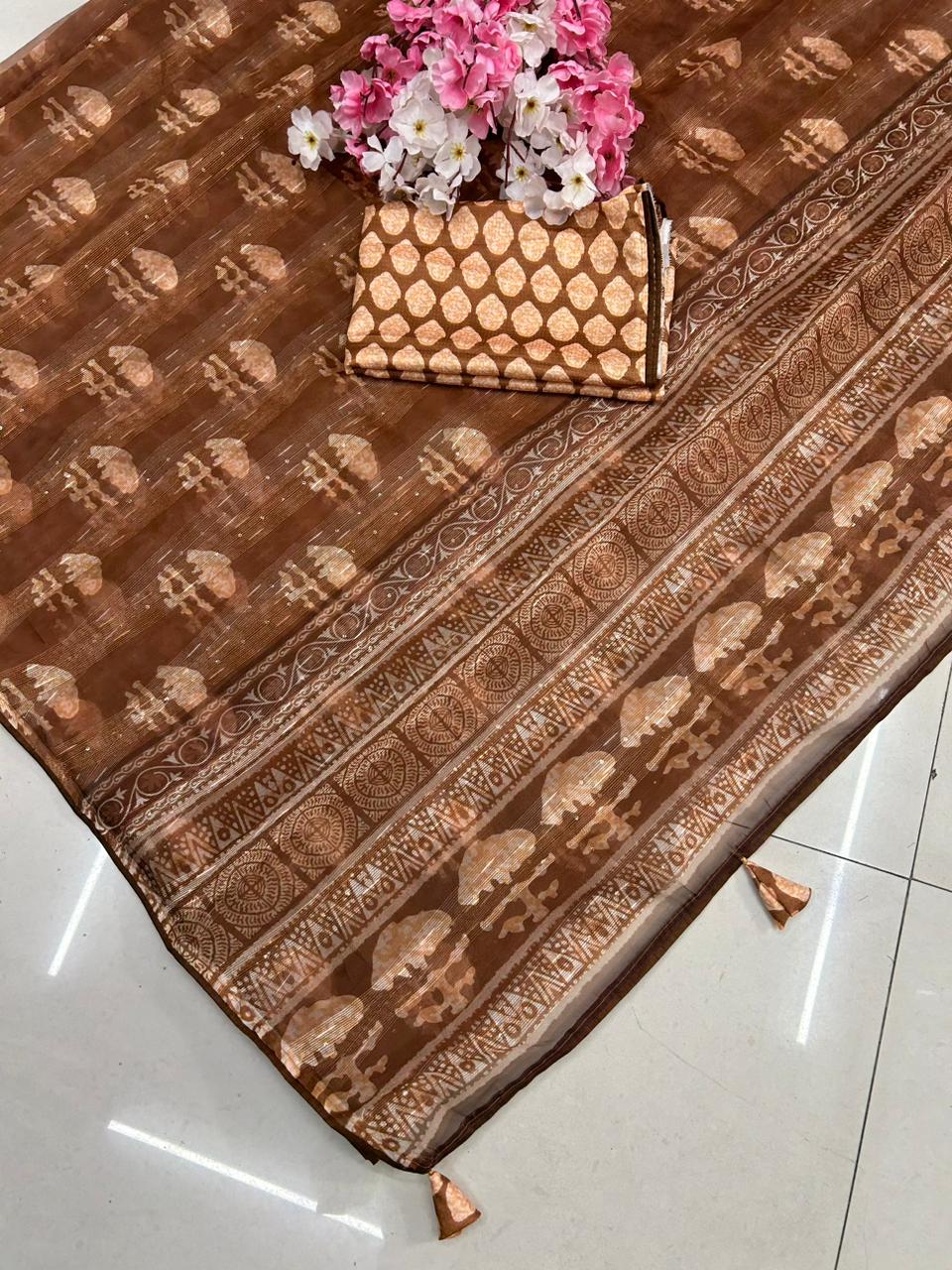 Df 106 Mallika Feni Cotton Organza Silk Saree Catalog